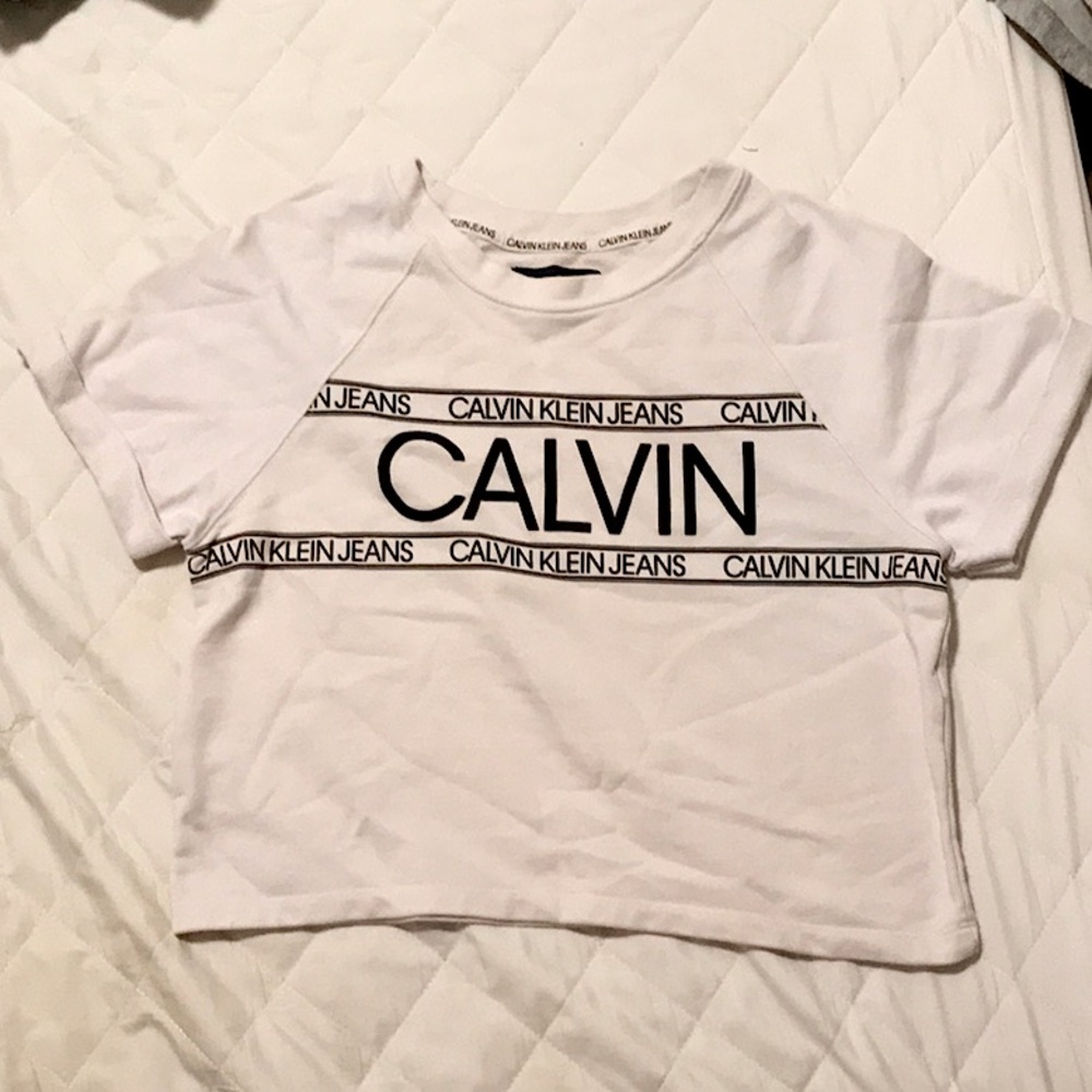 Calvin Klein Jeans Women’s French Terry Logo Cropped T-Shirt